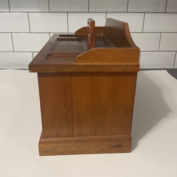 VTG Large Wood Velvet Lined Jewellery Box - Picture 6 of 11